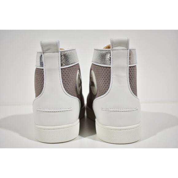 Christian Louboutin Men Louis Orlato Flat Elegant Argento High Top Sneaker 45 12 - Picture 11 of 12